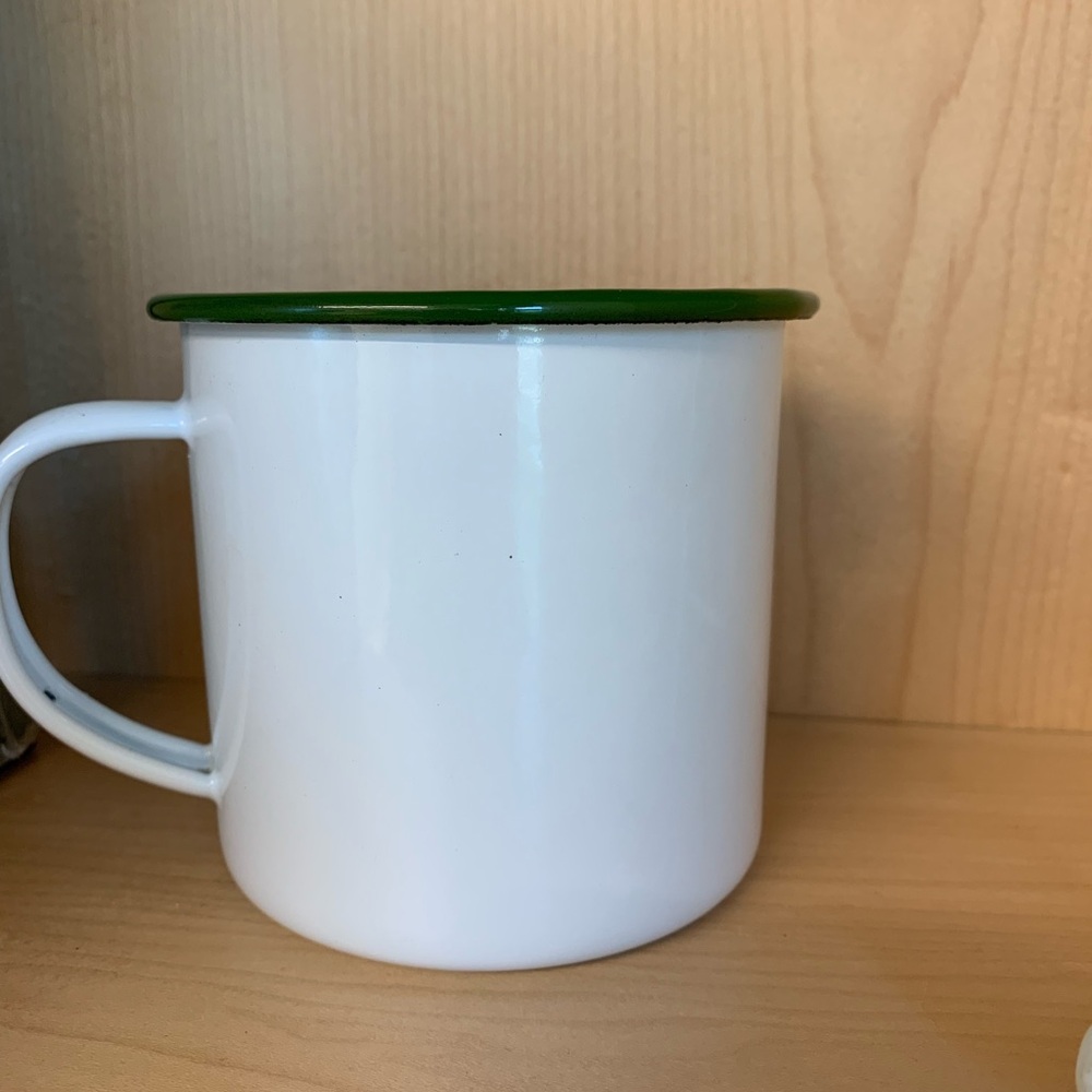 John Deere Metal Enameled Green and White Mug - Picture 2 of 4